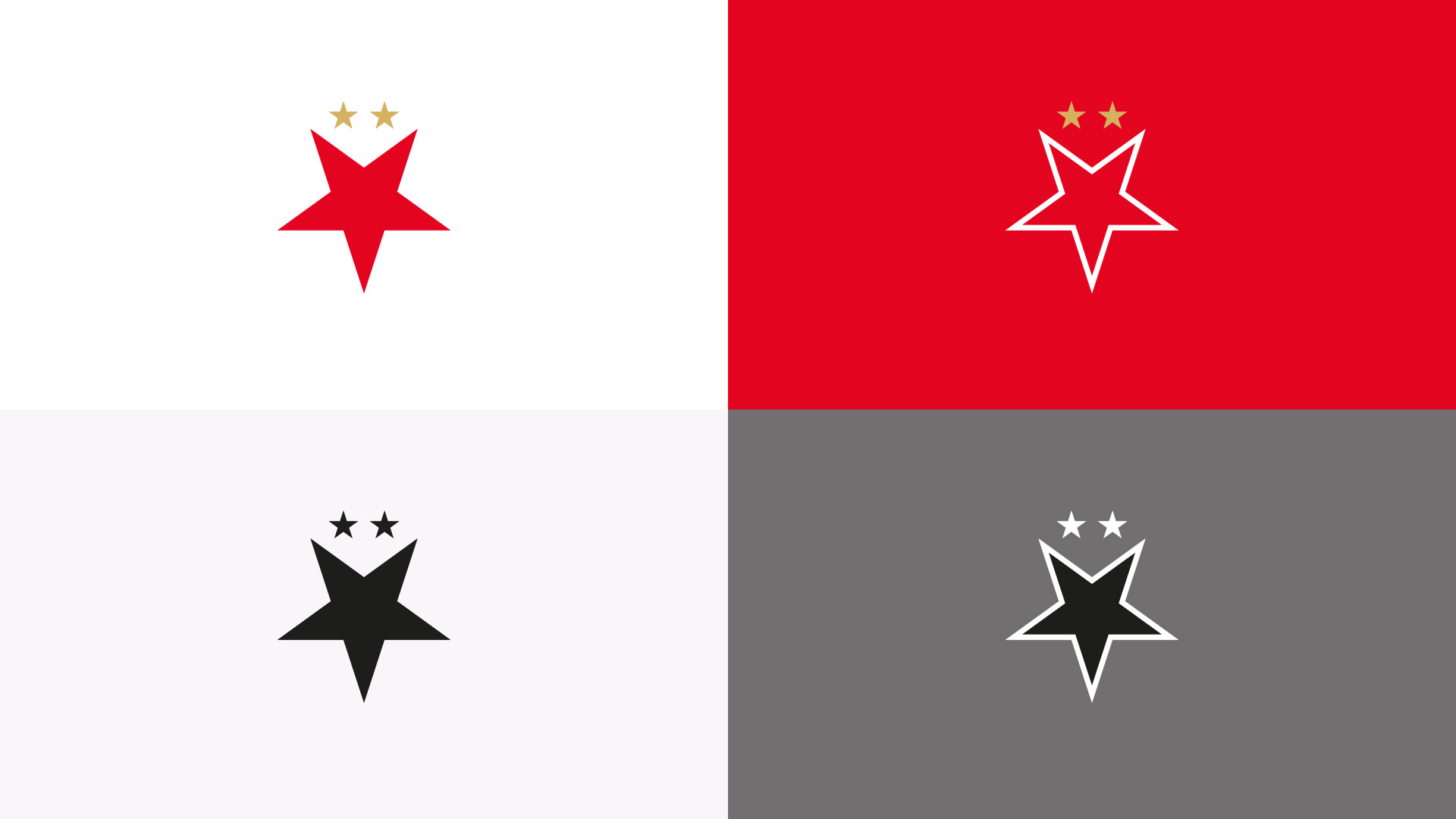 Slavia Rebranding - Logo on backgrounds